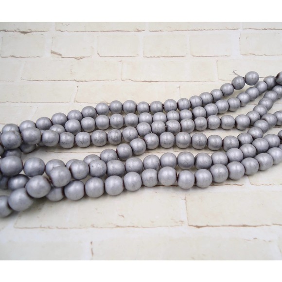 Unknown Other - Silver Hematite 8mm Round Beads jewelry Making Supplies